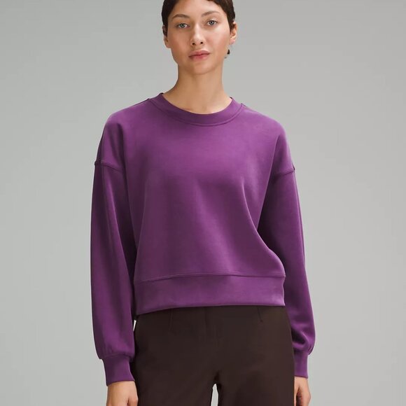 lululemon athletica Sweaters - Softstreme Perfectly Oversized Cropped Crewneck Sweatshirt in Dramatic Magenta